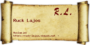 Ruck Lajos névjegykártya